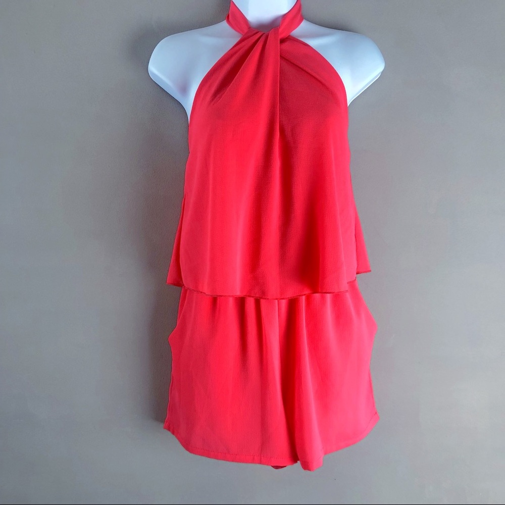 NWT Pink Lily Boutique coral romper size small